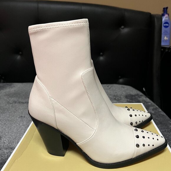 Michael Kors - Dover Studded Leather Heeled Booties - Picture 1 of 11